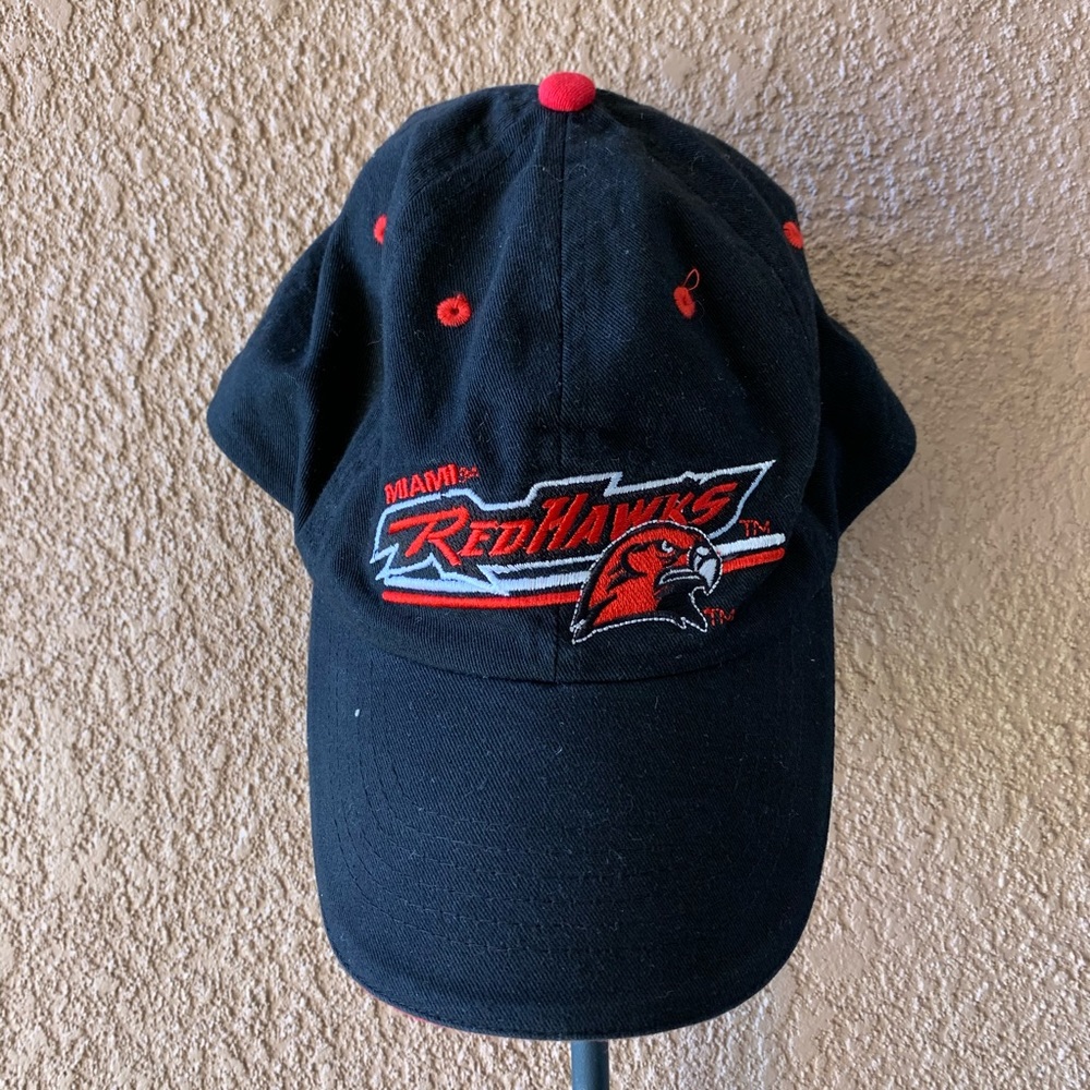 🧢 RedHawks Miami- Black & Red Baseball Cap Hat
